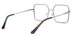 Square Toure Sliver Metal Diamond Cut Eyeglasses