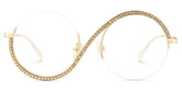 Women's Half Frame Glasses With Diamonds