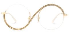 Women's Half Frame Glasses With Diamonds