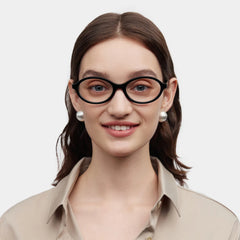 Oval Black Eyeglasses- Everly Acetate Frame Glasses