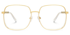 Perfecta Square Clear and Gold Prescription Glasses | Zeelool