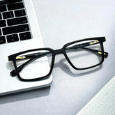 Cyrus Pillowed Rectangle Glasses with Black Frames | ZEELOOL