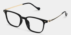 William Men's Black Rectangular Eyeglasses in Mixed Frames | ZEELOOL
