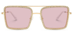 Diva Frame Sunglasses, Gold Glitter Sparkle Square Eyeglasses