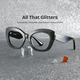 Mireille Butterfly Black Glasses with Bling on the Side | ZEELOOL
