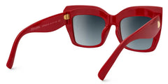 Alberta Rectangle Sunglasses with Red Frames