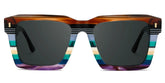 Kenish Designer Sunglasses in Square Multicolor Frame