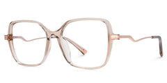 Rendon Beige Square Prescription Glasses | Zeelool