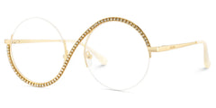 Women's Half Frame Glasses With Diamonds