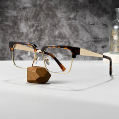 Tortoise Browline Frame Glasses - Gerena on Sale | Zeelool
