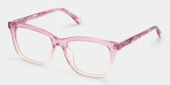 Layla Floral Pink Square Acetate Glasses for Women | ZEELOOL