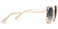Beige Metal Frame Glasses With Wide Size For Women