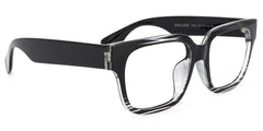 Colin Rectangle Black Chunky Frame Glasses for Men