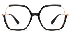 Alexia Mixed-Materials Square Black Frame Glasses | Zeelool