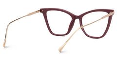 Hilary Butterfly Dark-Red Glasses with Thin Frames