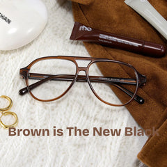Drew Brown and Orange Aviator Glasses for Women | ZEELOOL