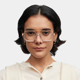 Oromiya Aviator Clear Frame Eyeglasses for Woman| ZEELOOL