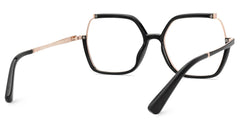 Alexia Mixed-Materials Square Black Frame Glasses | Zeelool