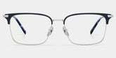 Maxwell Blue Browline Glasses Frames in Titanium for Men | ZEELOOL