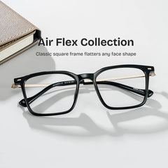 Archer Black Full Rim Rectangle Eyeglasses for Men | ZEELOOL