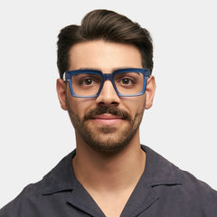 Amadeo TR90 Rectangle Blue Frame Glasses | Zeelool