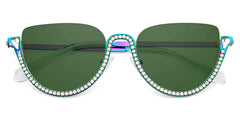Half Frame Cat Eye Glasses With Shiny Diamonds