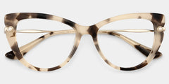 Cat eye Tortoise Eyeglasses- Maggie Mixed Frame Glasses