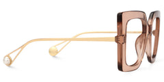 Qatar Square Beige Eyeglasses and Thick Frames