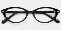 Ashby Black Oval-Frame Glasses | Slim Varsity Style