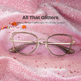 Celine Gray Cat-eye Glasses with Glitter Frames | ZEELOOL