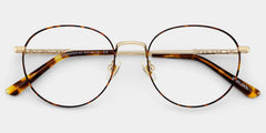 Ian Tortoise Frame Glasses with Round Frame Online | ZEELOOL