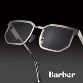 Barber Geometric Silver Eyeglasses and Glasses Frames