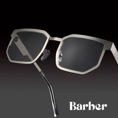 Barber Geometric Silver Eyeglasses and Glasses Frames