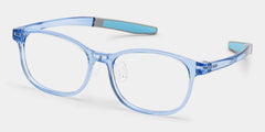 Cody Rectangle Clear Blue Glasses
