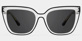 Mirta Square Black Sunglasses and Crsystal Frames