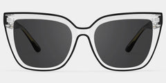 Mirta Square Black Sunglasses and Crsystal Frames