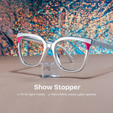Dazzler silver square frame glasses Online | ZEELOOL
