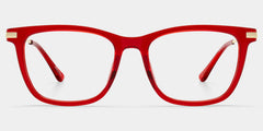 Selena Rectangle Transparent Red Glasses for Women | ZEELOOL