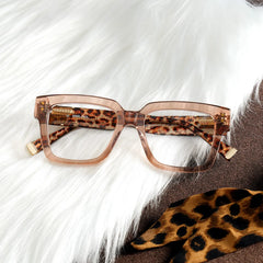 Caius Beige Frame Glasses with Square Frame Online | ZEELOOL
