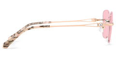 Rectangle Rose Gold Eyeglasses- Seth Metal Frame Glasses