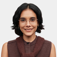 Everett Gold Frame Glasses with Geometric Frame Online | ZEELOOL