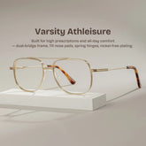 Poppy Gold Aviator Glasses | Striped Varsity Metal
