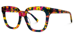 Nina Square Floral Frame Glasses / Prescription Glasses