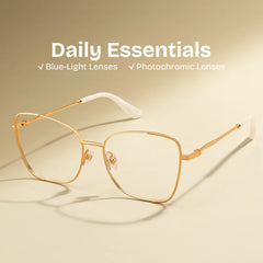 Kai Eyeglasses in Butterfly Gold Frame | Zeelool