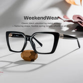 Emery Black Full Rim Geometric Eyeglasses | ZEELOOL
