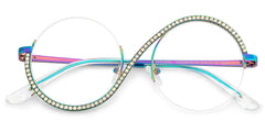 Women's Half Frame Glasses With Diamonds