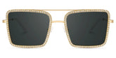Diva Frame Glasses, Gold Glitter Sparkle Square Sunglasses