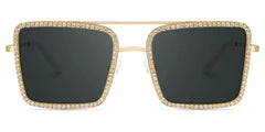 Diva Frame Glasses, Gold Glitter Sparkle Square Sunglasses