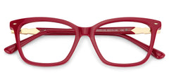Theo Acetate Red Frame Glasses with Square Shape | Zeelool