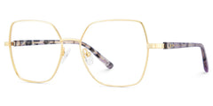 Billie Golden Geometric Prescription Glasses | Zeelool